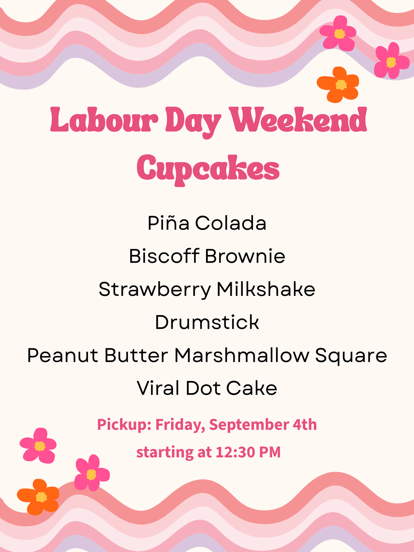 PREORDER - 1/2 Dozen Labour Day Cupcakes